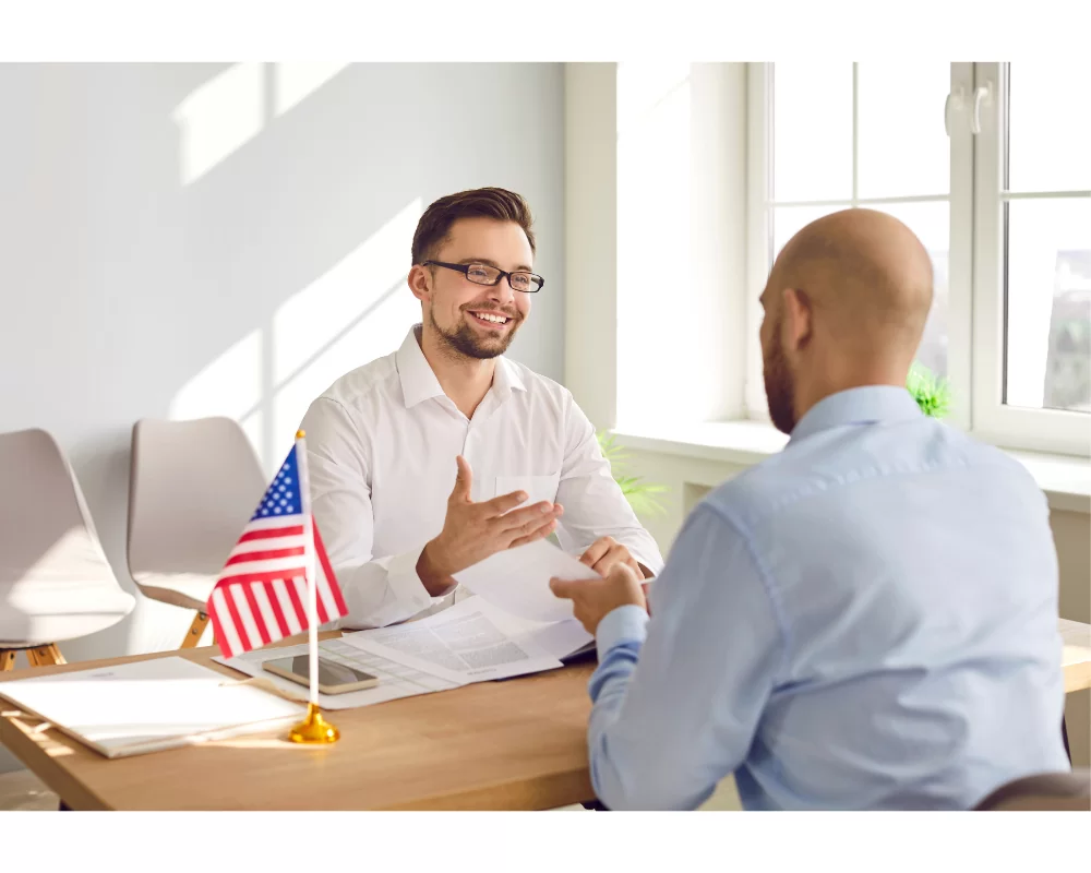 Visa interview at a US embassy or consulate. US Work Permit Visas.